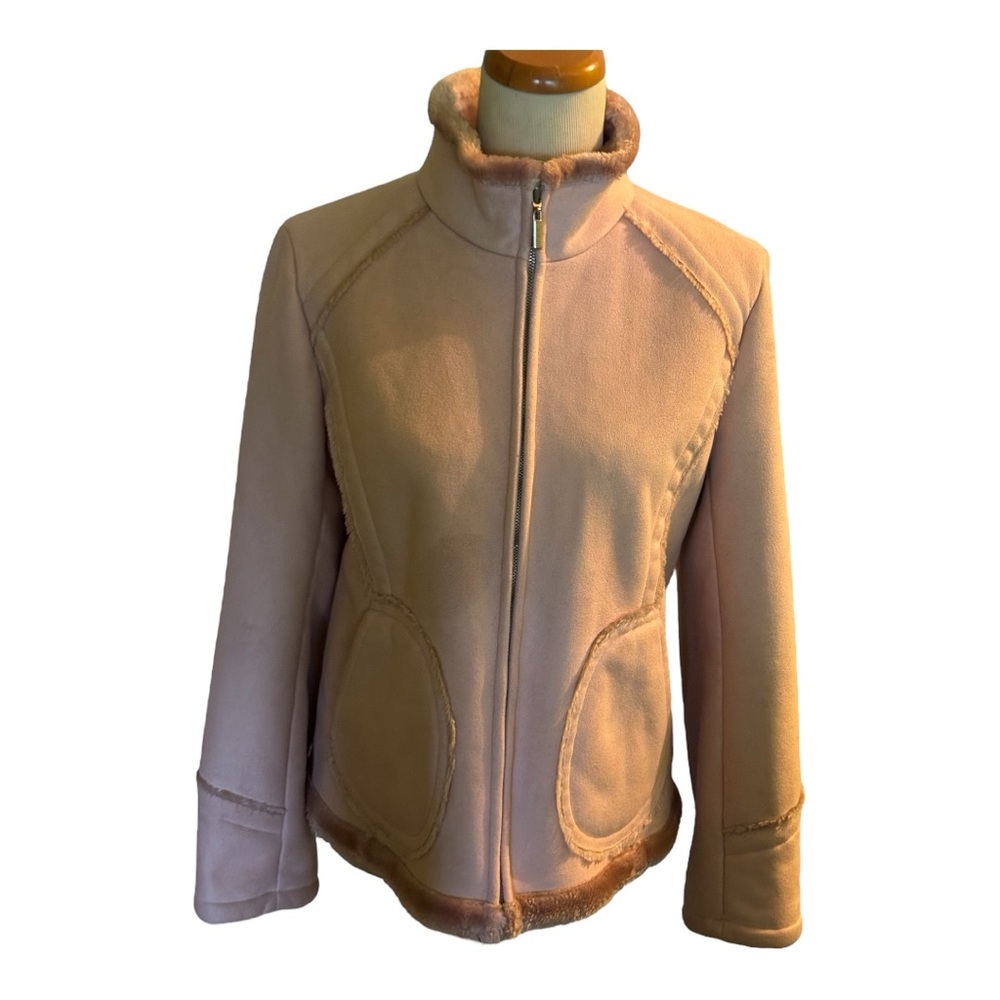 Braeten pink Med polyester shearling-like coat